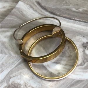 Set of gold bangle bracelets
